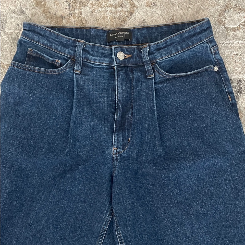 Banana Republic Dark Blue Wide Leg Crop Jeans - Picture 3 of 4